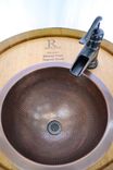 Wine Barrel Vanity With Hammered Copper Sink And Faucet - Pranya - Free Standing With Door 2 small