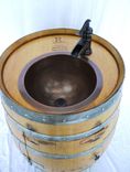 Wine Barrel Vanity With Hammered Copper Sink And Faucet - Pranya - Free Standing With Door 4 small