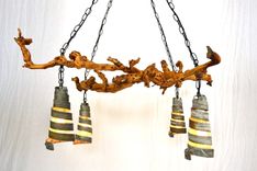 Grapevine Wine Barrel Ring Chandelier - Dolcetto - Made From Retired California Grapevines 4 small