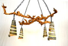 Grapevine Wine Barrel Ring Chandelier - Dolcetto - Made From Retired California Grapevines 6 small