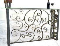 Wine Barrel Ring Entry Or Sofa Table - Regalia - Made From Retired California Wine Barrel Rings 5 small