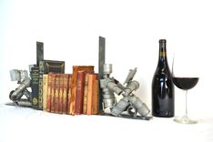 Wine Barrel Bookends - Relaxing With A Good Book - Made From Retired Ca Wine Barrel Rings 3 small