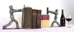 Wine Barrel Ring Bookends - Kitabu - Made From Salvaged Napa Wine Barrel Rings 2 small