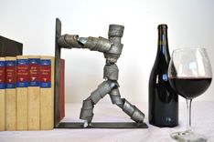 Wine Barrel Ring Bookends - Kitabu - Made From Salvaged Napa Wine Barrel Rings 3 small