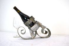 Wine Barrel Ring Bottle Holder - The Rocket - Made From Salvaged California Wine Barrel Rings 3 small