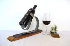 Counter Top Bottle Holder - Acerbus - Made From Retired California Wine Barrels 6 small