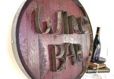 Wine Barrel Head Sign - Wine Bar - Made From Retired California Wine Barrels 1 small