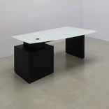 Custom Executive Office Desk, Tempered Glas Top - Avenue Curved Desk 1 small