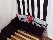 Pirate Ship Twin Kids Bed Frame - Handcrafted - Nautical Themed Children's Bedroom Furniture 4 small