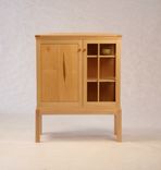 Maple On Maple Half-Glass Liquor Cabinet 2 small