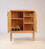 Maple On Maple Half-Glass Liquor Cabinet 3 small