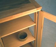 Maple On Maple Half-Glass Liquor Cabinet 5 small