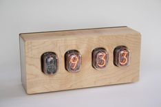 Nixie Tube Clock - Hard Maple 2 small