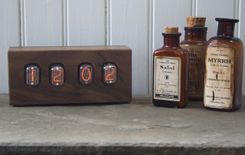 Nixie Clock - Heartwood Walnut 4 small