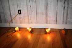 Wood Block Lamps 4 small