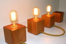Wood Block Lamps 6 small
