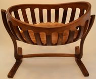 Heirloom, Hand Sculpted Walnut Cradle 3 small