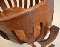 Heirloom, Hand Sculpted Walnut Cradle 4 small