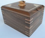 Bespoke, Custom Made Walnut And Maple Inlayed Jewelry Box 5 small
