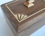 Bespoke, Custom Made Walnut And Maple Inlayed Jewelry Box 2 small