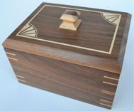 Bespoke, Custom Made Walnut And Maple Inlayed Jewelry Box 3 small