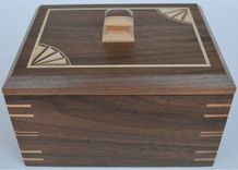 Bespoke, Custom Made Walnut And Maple Inlayed Jewelry Box 4 small