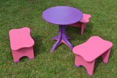 Children's Maloof Inspired Table And Stool Set 1 small