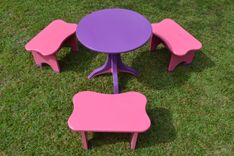 Children's Maloof Inspired Table And Stool Set 3 small