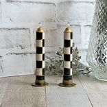 Elegant Check Candle Set Checked Dinner Candles 1 small