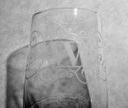 Glass Etching Monogram Hand Made Personalized Gift 2 small