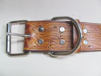 Custom Dog Collar For A Large Dog, With A Handcarved Barnwood Design 2 small