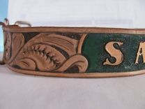 Hand Carved Dog Collar, Personalized 1 small