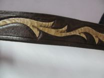 Hand Carved Belt, Two Tone Brown 2 small