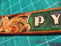 Hand Carved Dog Collar, Personalized 4 small