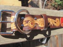 Personalized Hand Carved Leather Dog Collar 4 small