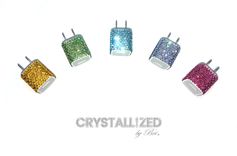 Crystallized Apple Wall Charger Outlet To Usb Genuine European Crystals - Any Color! 2 small