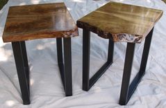 Live Edge Walnut End Tables With Steel Base 1 small
