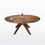 Oval Coffee Table In Solid Walnut "Kapok" 5 small