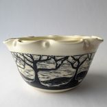 Handmade Ceramic Ruffled Edge Tree Bowl 5 small