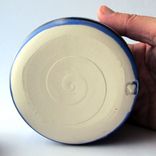 Handmade Stoneware Covered Jar With Carved Pattern Blue Haze 3 small