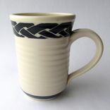 Handmade Stoneware Mug With Celtic Knot In Black And White 2 small