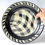 Handmade Stoneware Plate With Black And White Checkered Pattern 2 small