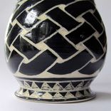 Handmade Stoneware Vase With Celtic Knot And Wave Carved Pattern 2 small