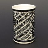 Large Handmade Stoneware Vase With Zen Doodle Carved Pattern 2 small
