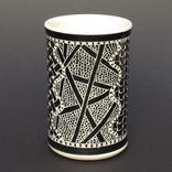 Large Handmade Stoneware Vase With Zen Doodle Carved Pattern 4 small