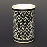 Large Handmade Stoneware Vase With Zen Doodle Carved Pattern 5 small