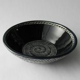 Handmade Stoneware Bowl With Hand Carved Ammonite Design 3 small