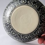 Handmade Stoneware Bowl With Hand Carved Ammonite Design 5 small