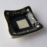 Handmade Stoneware Trinket Dish With Carved Pattern 4 small