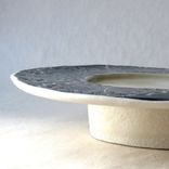 Small Black And White Plate With Carved Flower Pattern 1 small